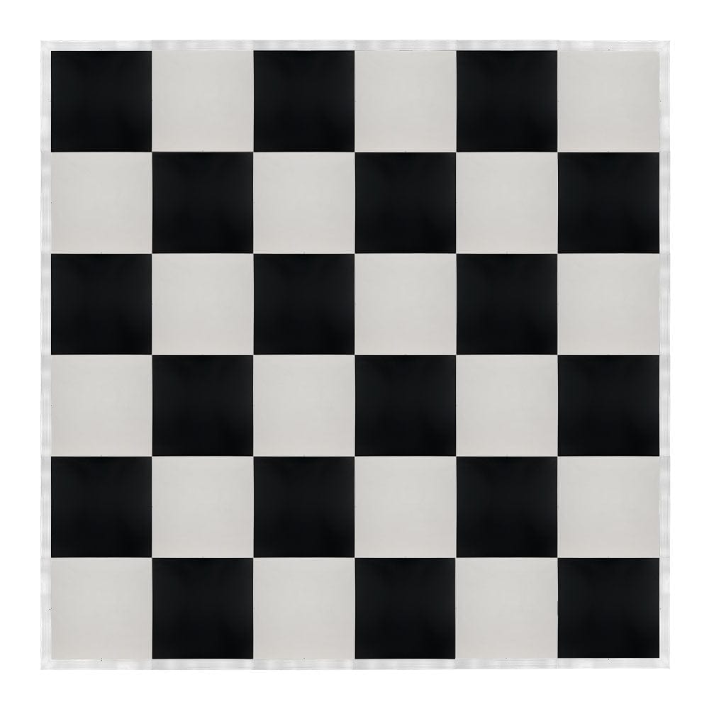 Chivari 24' x 24' Black & White Portable Dance Floor with Silver Edge Trim DF-24X24-BLKWHTS-KT