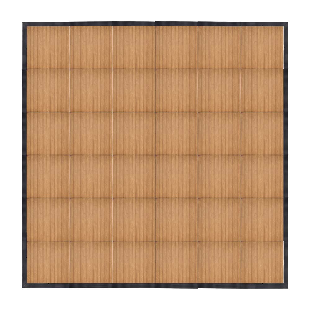 Chivari 24' x 24' Chestnut Portable Dance Floor with Black Edge Trim DF-24X24-CHTB-KT