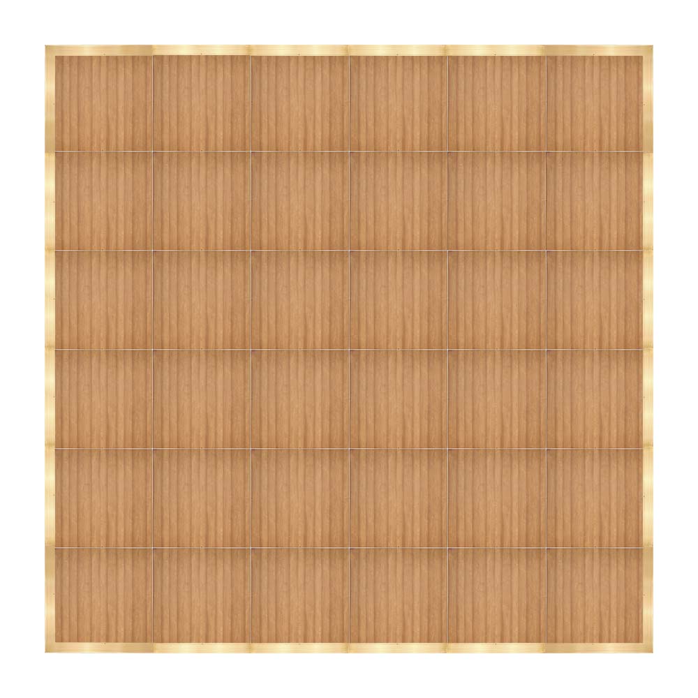Chivari 24' x 24' Chestnut Portable Dance Floor with Classic Gold Edge Trim DF-24X24-CHTCG-KT