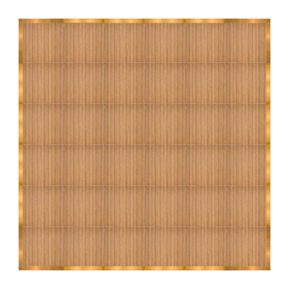Chivari 24' x 24' Chestnut Portable Dance Floor with Gold Edge Trim DF-24X24-CHTG-KT