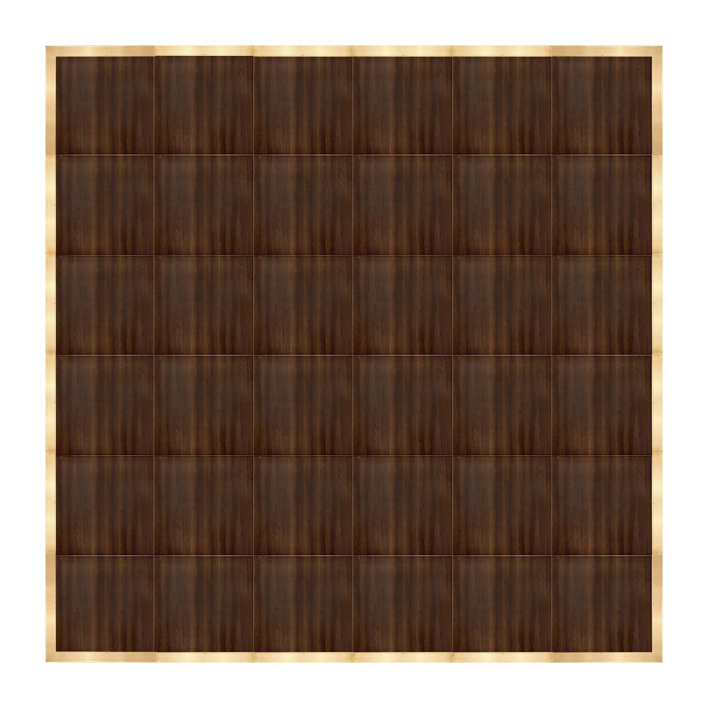 Chivari 24' x 24' Fruitwood Portable Dance Floor with Classic Gold Edge Trim DF-24X24-FRTCG-KT