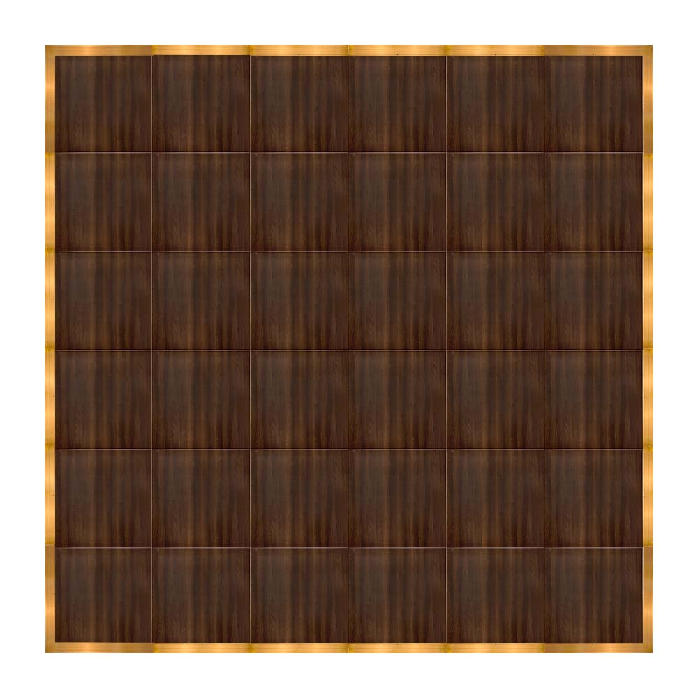 Chivari 24' x 24' Fruitwood Portable Dance Floor with Gold Edge Trim DF-24X24-FRTG-KT