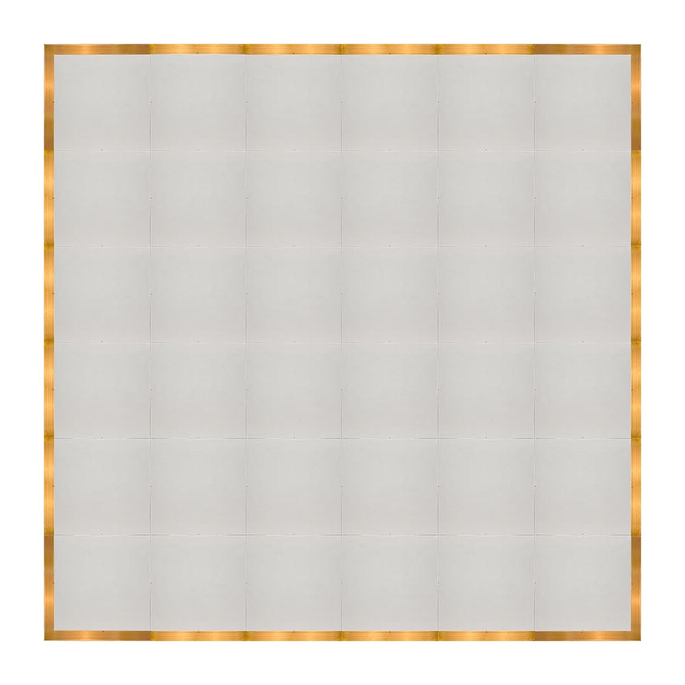 Chivari 24' x 24' White Portable Dance Floor with Gold Edge Trim DF-24X24-WHTG-KT