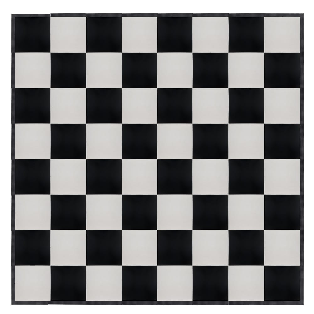 Chivari 32' x 32' Black & White Portable Dance Floor with Black Edge Trim DF-32X32-BLKWHTB-KT