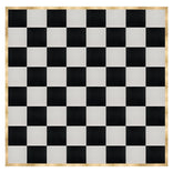 32' x 32' Black & White Portable Dance Floor with Classic Gold Edge Trim