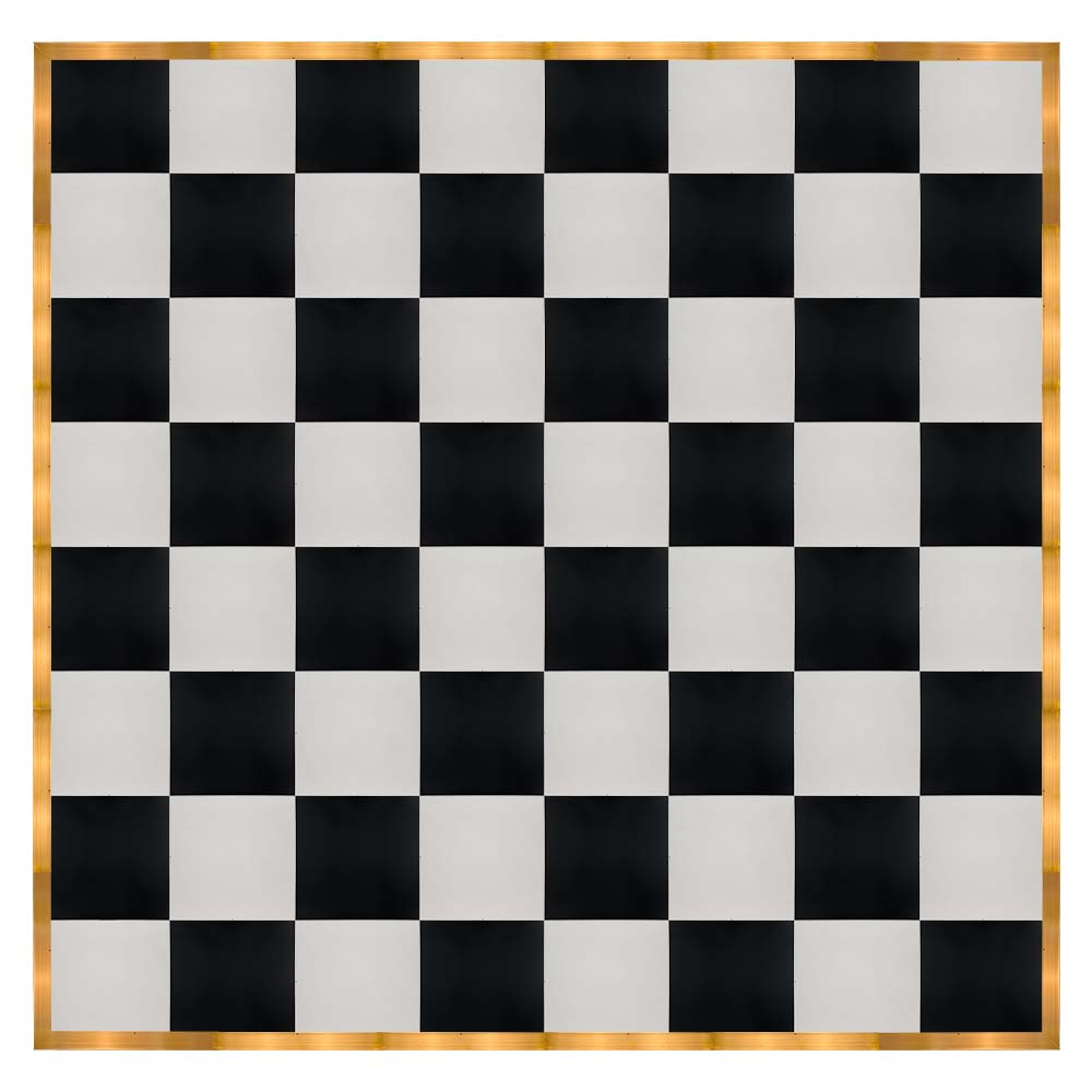 Chivari 32' x 32' Black & White Portable Dance Floor with Gold Edge Trim DF-32X32-BLKWHTG-KT