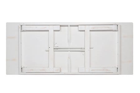 Chivari White Distressed Straight Leg Farm Table Dining Set with 2 Benches TFARM-WHITEDIS-S-LEG-KIT-AX