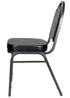 Chivari Black Vinyl Silver Steel Frame Dome Back Banquet Chair CQDVBS-ZF-T
