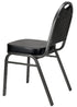 Chivari Black Vinyl Silver Steel Frame Dome Back Banquet Chair CQDVBS-ZF-T