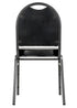 Chivari Black Vinyl Silver Steel Frame Dome Back Banquet Chair CQDVBS-ZF-T