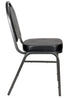 Chivari Black Vinyl Silver Steel Frame Dome Back Banquet Chair CQDVBS-ZF-T