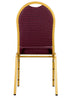 Chivari Burgundy Patterned Fabric Gold Steel Frame Dome Back Banquet Chair CQDFBU-ZF-T