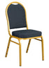 Chivari Navy Blue Patterned Fabric Gold Steel Frame Dome Back Banquet Chair CQDFBLU-ZF-T