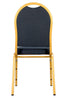 Chivari Navy Blue Patterned Fabric Gold Steel Frame Dome Back Banquet Chair CQDFBLU-ZF-T