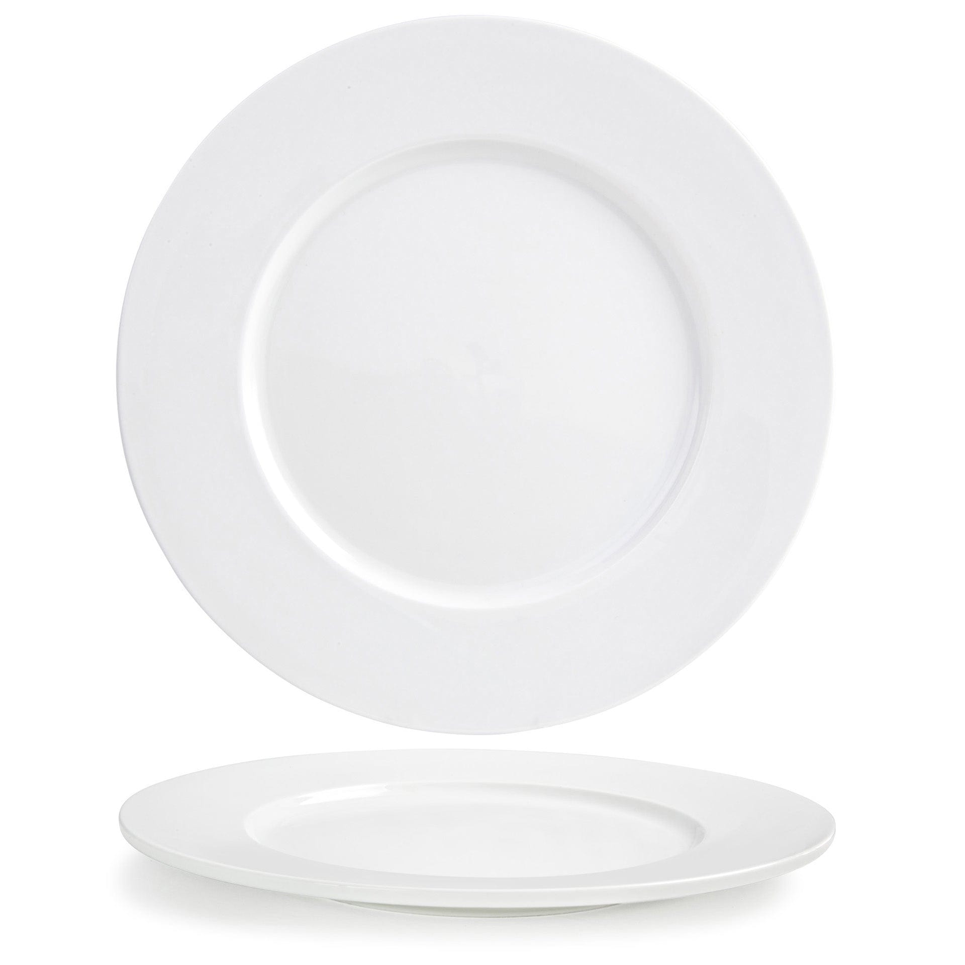 Front of the House FOH DOS016WHP12 Monaco 12.5" Superwhite Round Porcelain Plate - Case of 6 FOH-DOS016WHP12