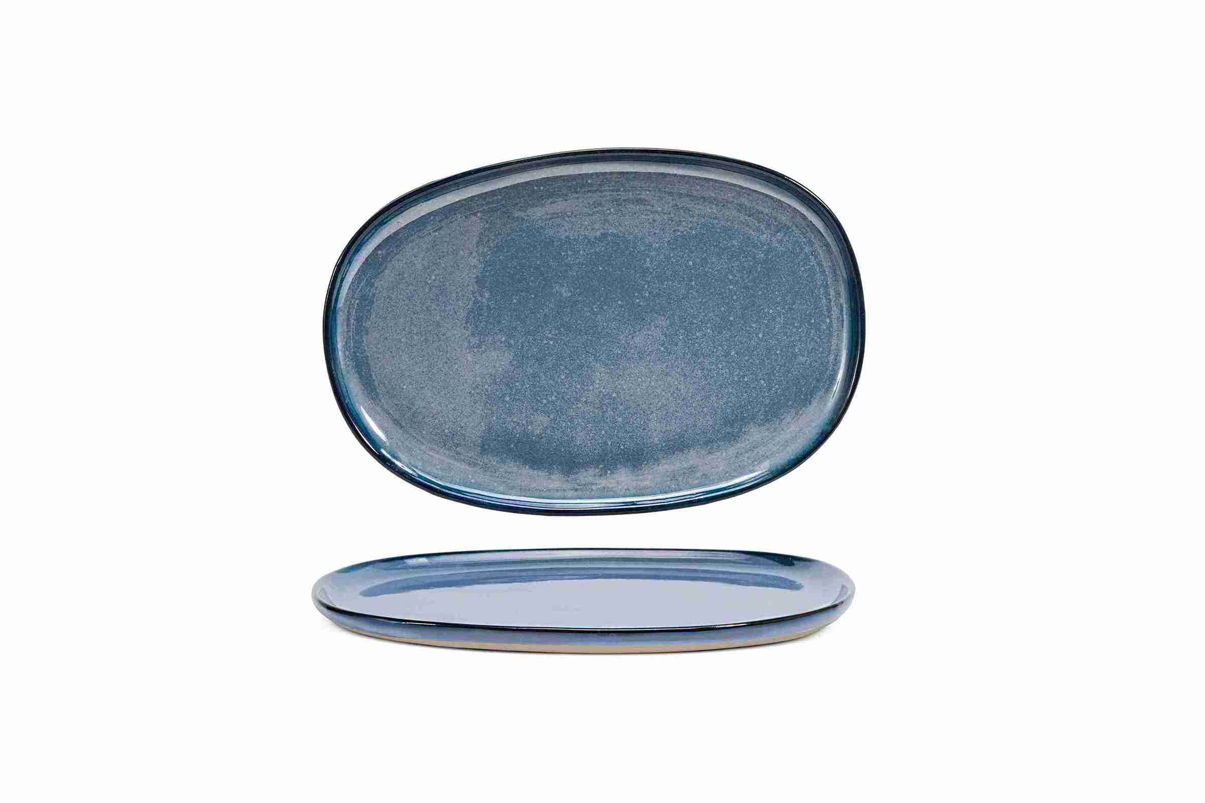 Front of the House Front of the House 13" Oval Artefact® Platter - Indigo (Sold in case pack of 4) FOH-DOS033BLP21