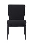 Chivari Black Fabric Church Chair with Full Back 20.5" Wide Black Steel Frame CH20FBB-ZF-T