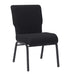 Chivari Black Fabric Church Chair with Full Back 20.5" Wide Black Steel Frame CH20FBB-ZF-T