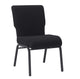 Chivari Black Fabric Church Chair with Full Back 20.5" Wide Black Steel Frame CH20FBB-ZF-T