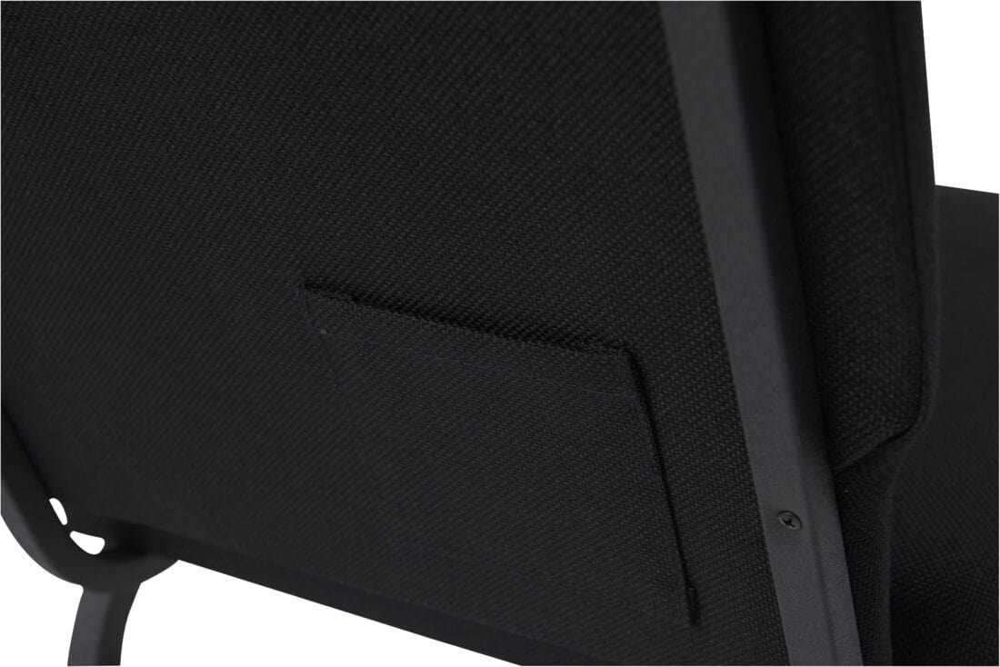 Chivari Black Fabric Church Chair with Full Back 20.5