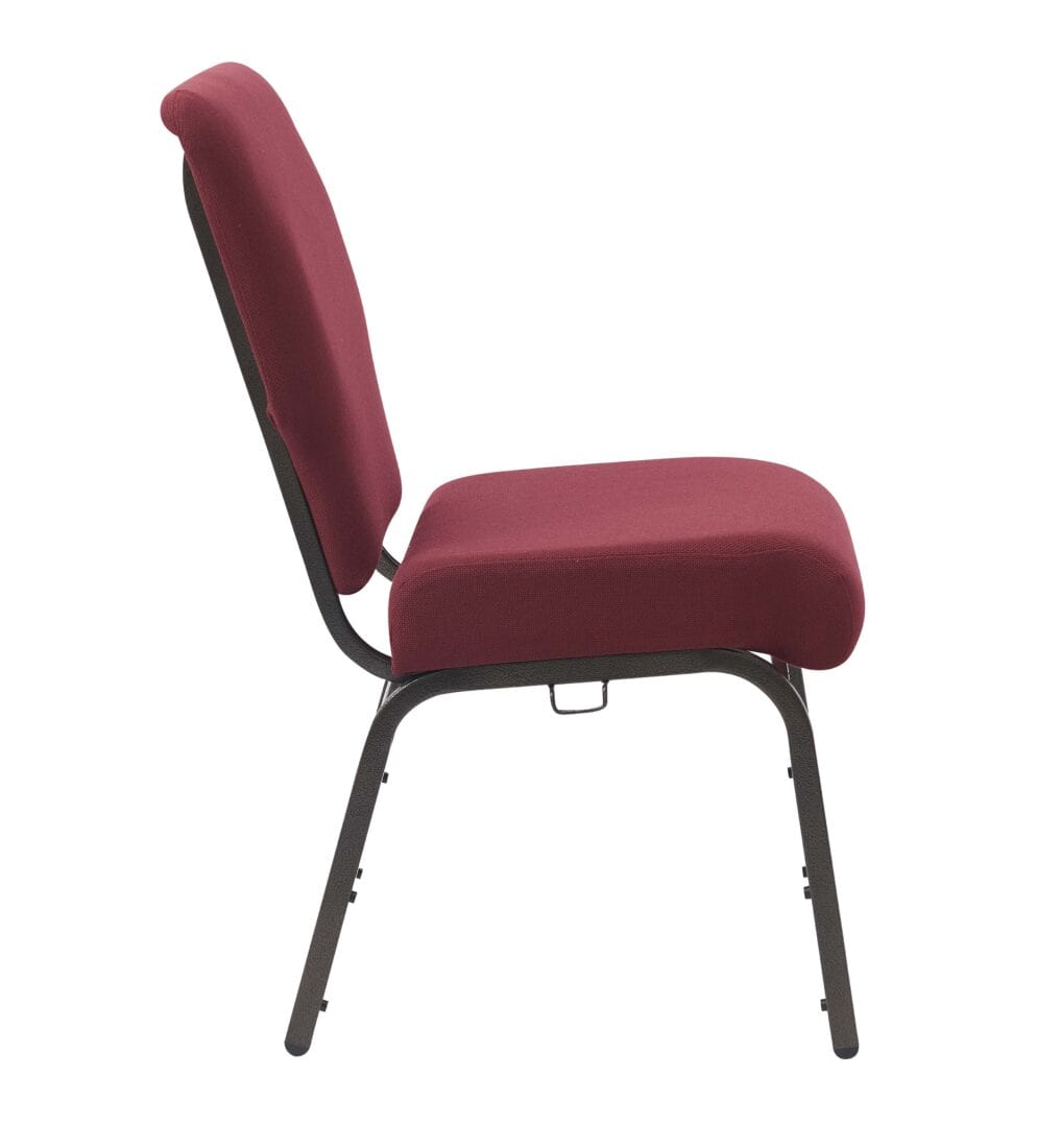 Chivari Maroon Fabric Church Chair with Full Back 20.5