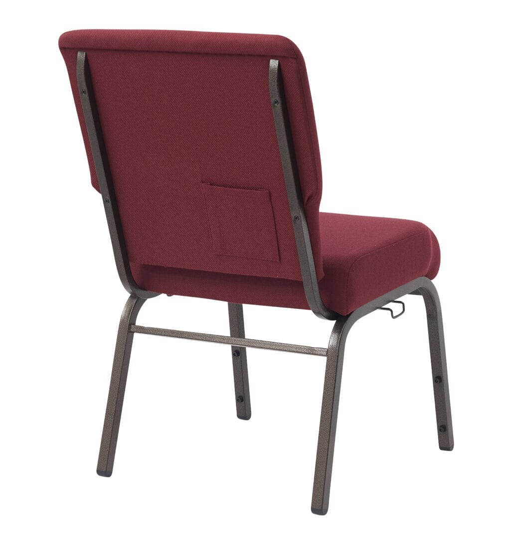 Chivari Maroon Fabric Church Chair with Full Back 20.5