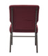 Chivari Maroon Fabric Church Chair with Full Back 20.5" Wide Gold Vein Steel Frame CH20FMGV-ZF-T