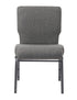 Chivari Gray Fabric Church Chair with Full Back 20.5" Wide Silver Vein Steel Frame CH20FGRSV-ZF-T