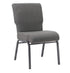 Chivari Gray Fabric Church Chair with Full Back 20.5" Wide Silver Vein Steel Frame CH20FGRSV-ZF-T