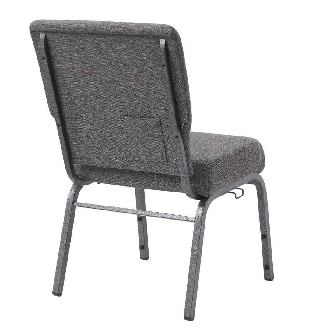 Chivari Gray Fabric Church Chair with Full Back 20.5