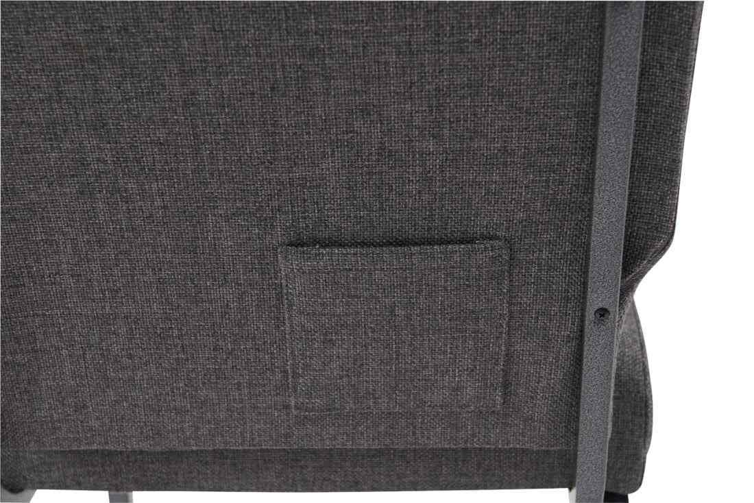 Chivari Gray Fabric Church Chair with Full Back 20.5