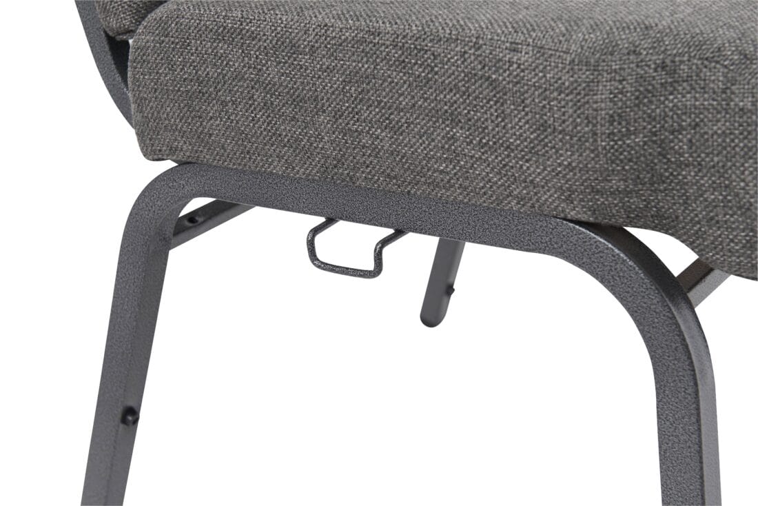 Chivari Gray Fabric Church Chair with Full Back 20.5