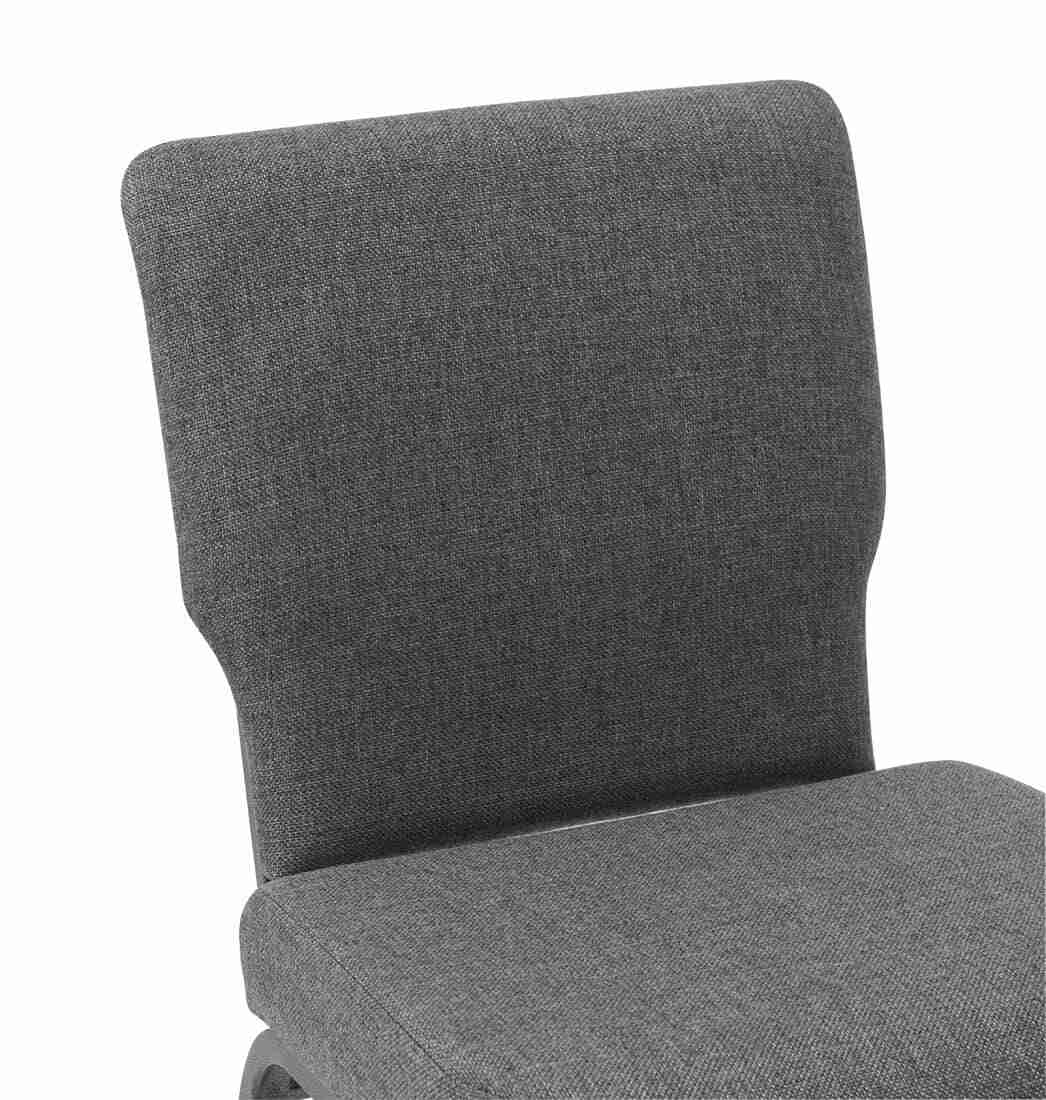 Chivari Gray Fabric Church Chair with Full Back 20.5
