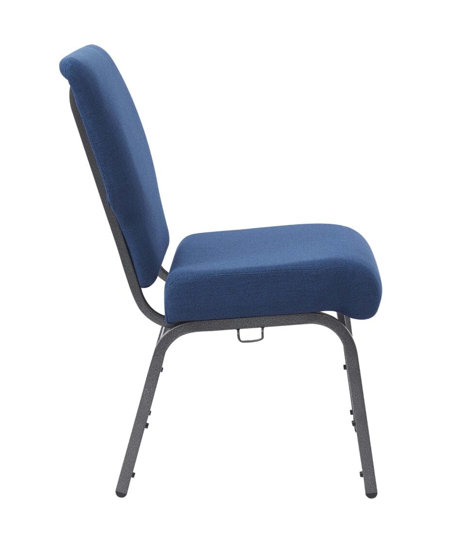 Chivari Indigo Fabric Church Chair with Full Back 20.5