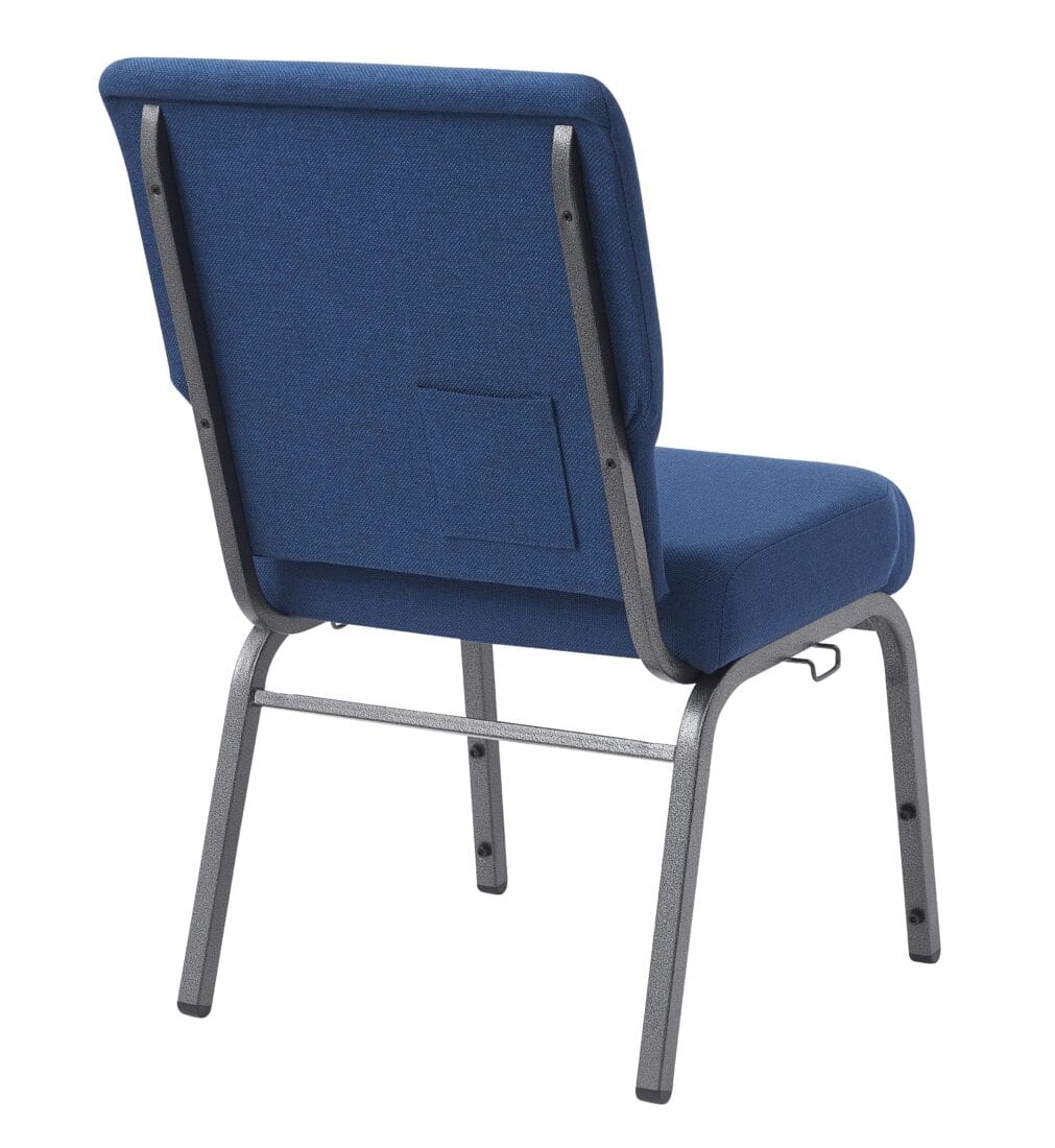 Chivari Indigo Fabric Church Chair with Full Back 20.5