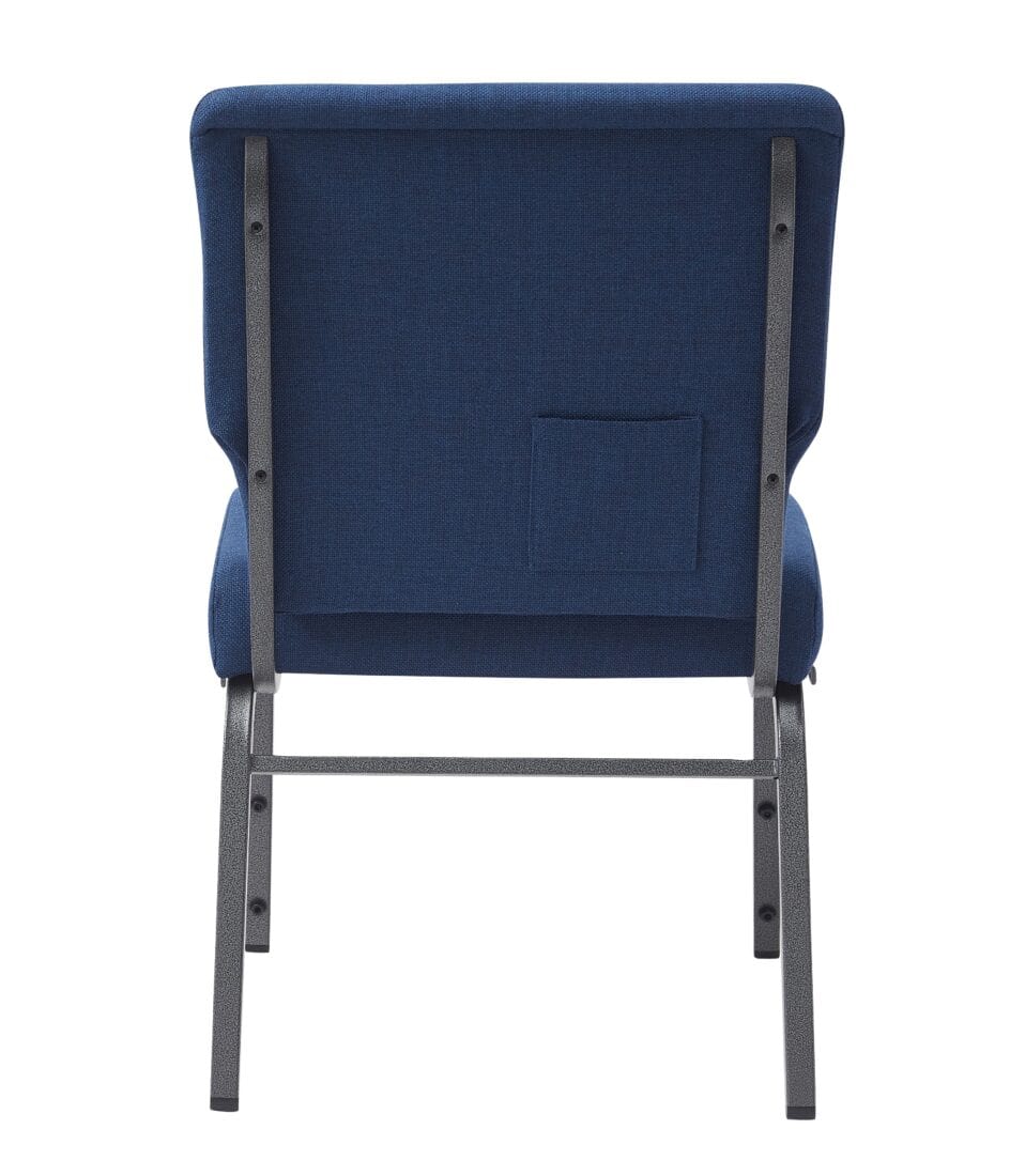 Chivari Indigo Fabric Church Chair with Full Back 20.5