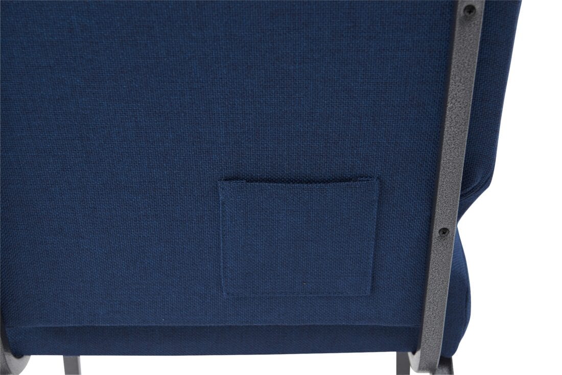 Chivari Indigo Fabric Church Chair with Full Back 20.5