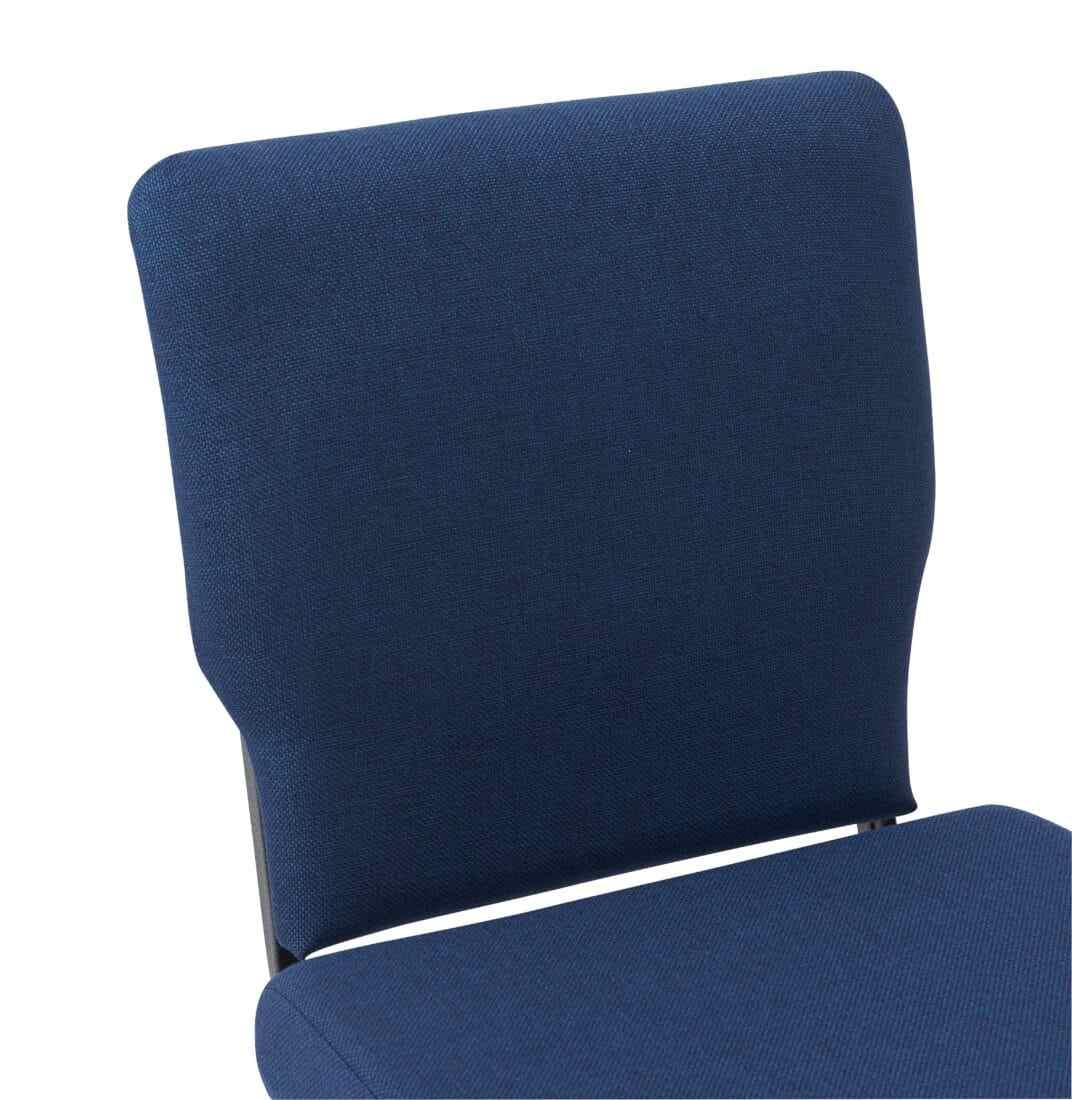 Chivari Indigo Fabric Church Chair with Full Back 20.5" Wide Silver Vein Steel Frame CH20FISV-ZF-T