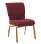Chivari Maroon Fabric Church Chair with Full Back 20.5" Wide Gold Steel Frame CH20FMG-ZF-T