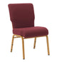 Chivari Maroon Fabric Church Chair with Full Back 20.5" Wide Gold Steel Frame CH20FMG-ZF-T