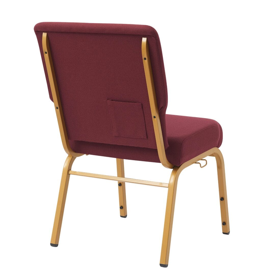 Chivari Maroon Fabric Church Chair with Full Back 20.5