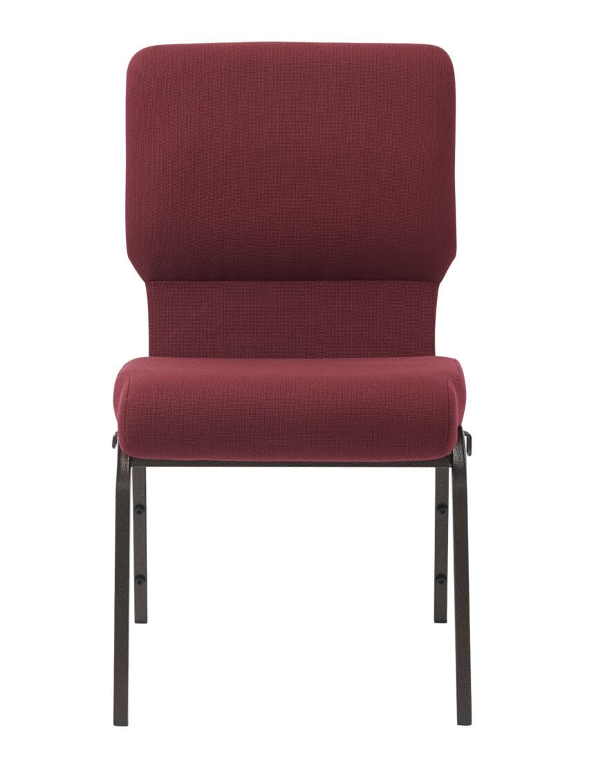 Chivari Maroon Fabric Church Chair with Cut-Away Back 18.5