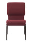 Chivari Maroon Fabric Church Chair with Cut-Away Back 18.5" Wide Gold Vein Steel Frame CH18MGV-ZF-T