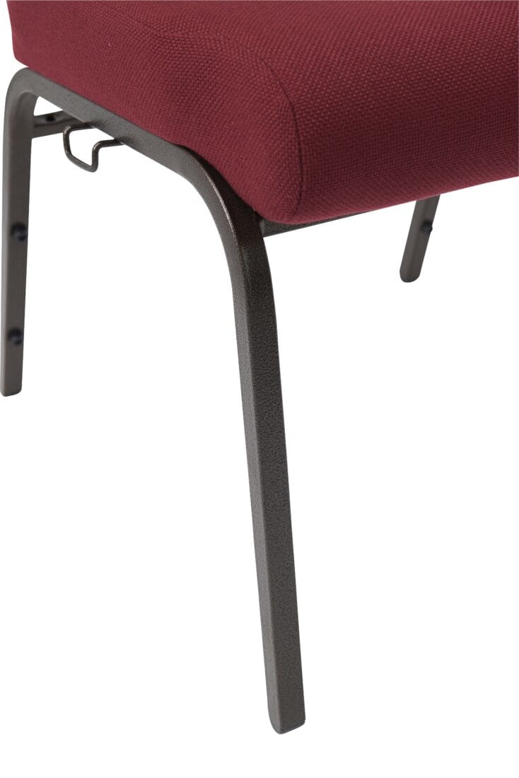 Chivari Maroon Fabric Church Chair with Cut-Away Back 18.5