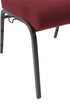 Chivari Maroon Fabric Church Chair with Cut-Away Back 18.5" Wide Gold Vein Steel Frame CH18MGV-ZF-T