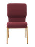 Chivari Maroon Fabric Church Chair with Cut-Away Back 18.5" Wide Gold Steel Frame CH18MG-ZF-T