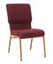 Chivari Maroon Fabric Church Chair with Cut-Away Back 18.5" Wide Gold Steel Frame CH18MG-ZF-T