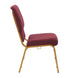 Chivari Maroon Fabric Church Chair with Cut-Away Back 18.5" Wide Gold Steel Frame CH18MG-ZF-T