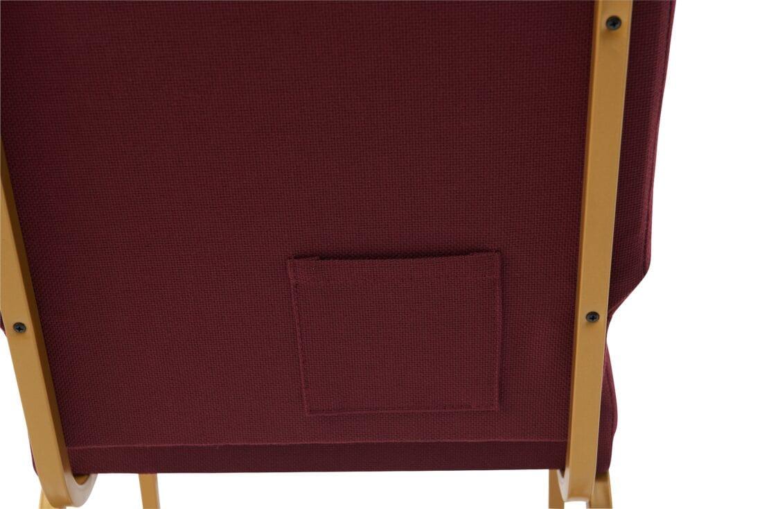 Chivari Maroon Fabric Church Chair with Cut-Away Back 18.5
