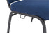 Chivari Indigo Fabric Church Chair with Cut-Away Back 18.5" Wide Silver Vein Steel Frame CH18INSV-ZF-T